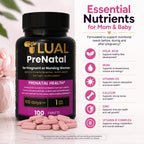 LUAL Multivitamínico Prenatal con Ácido Fólico y Hierro | 100 Comprimidos