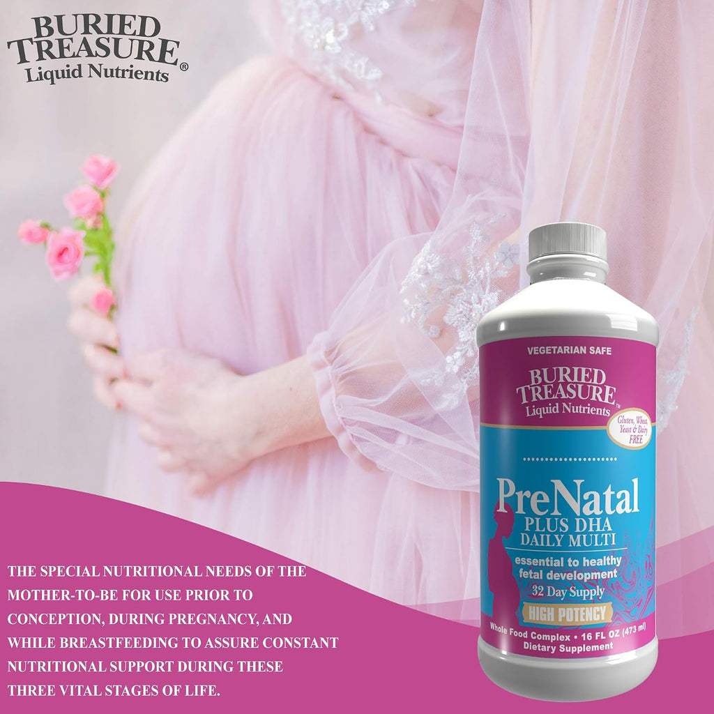Buried Treasure Prenatal Plus DHA Complete - 473 ml (16 oz) Sabor Naranja Plátano