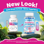 Multivitamínico Metilado para Niños 4+ - MTHFR, L-Metilfolato, B12, Omega-3 Vegano, Zinc, Probióticos - Sin Azúcar - NATISLAND
