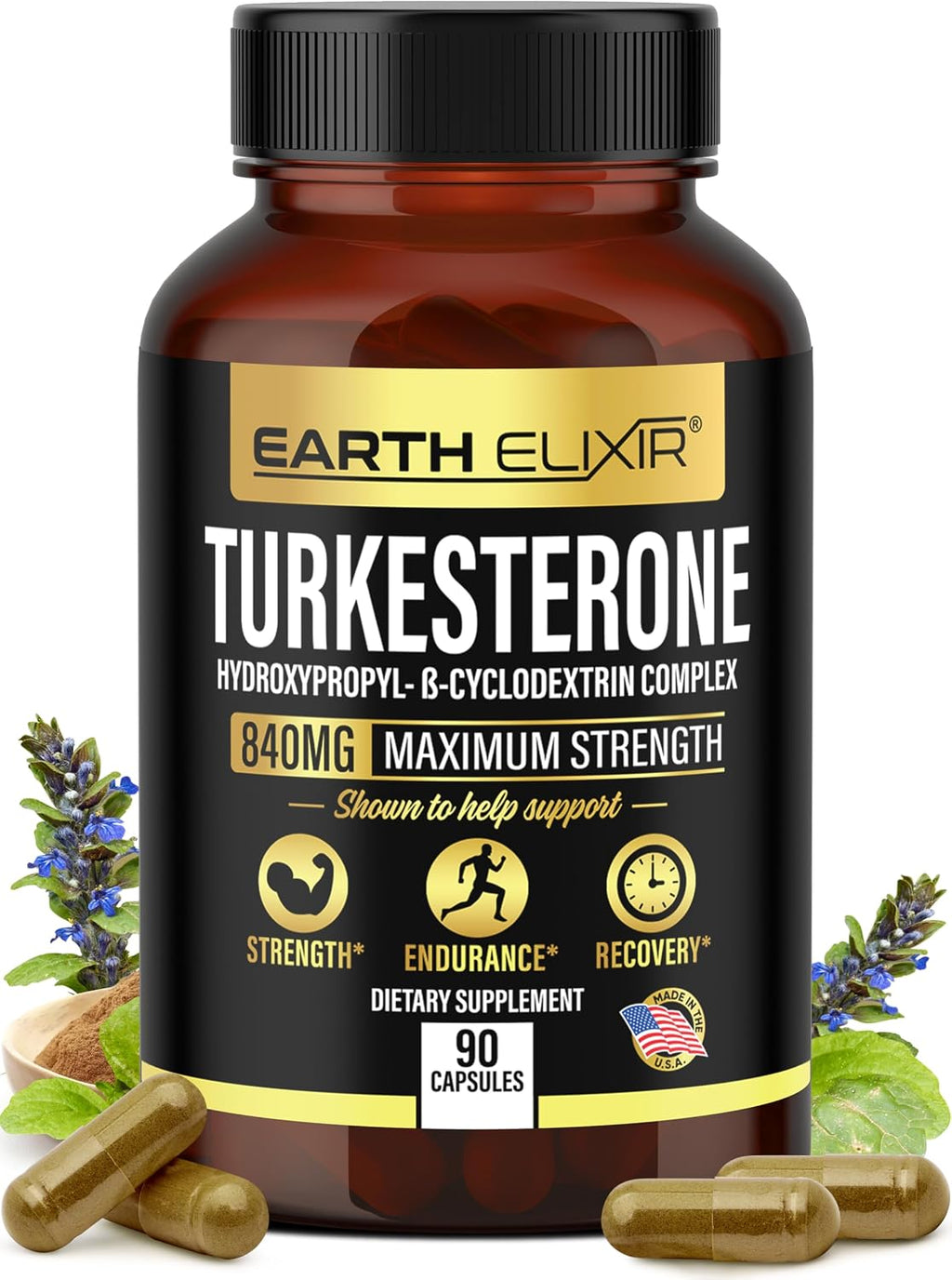 Turkesterone 840 mg – Apoyo Natural de Testosterona con Extracto Puro de Ajuga Turkestanica