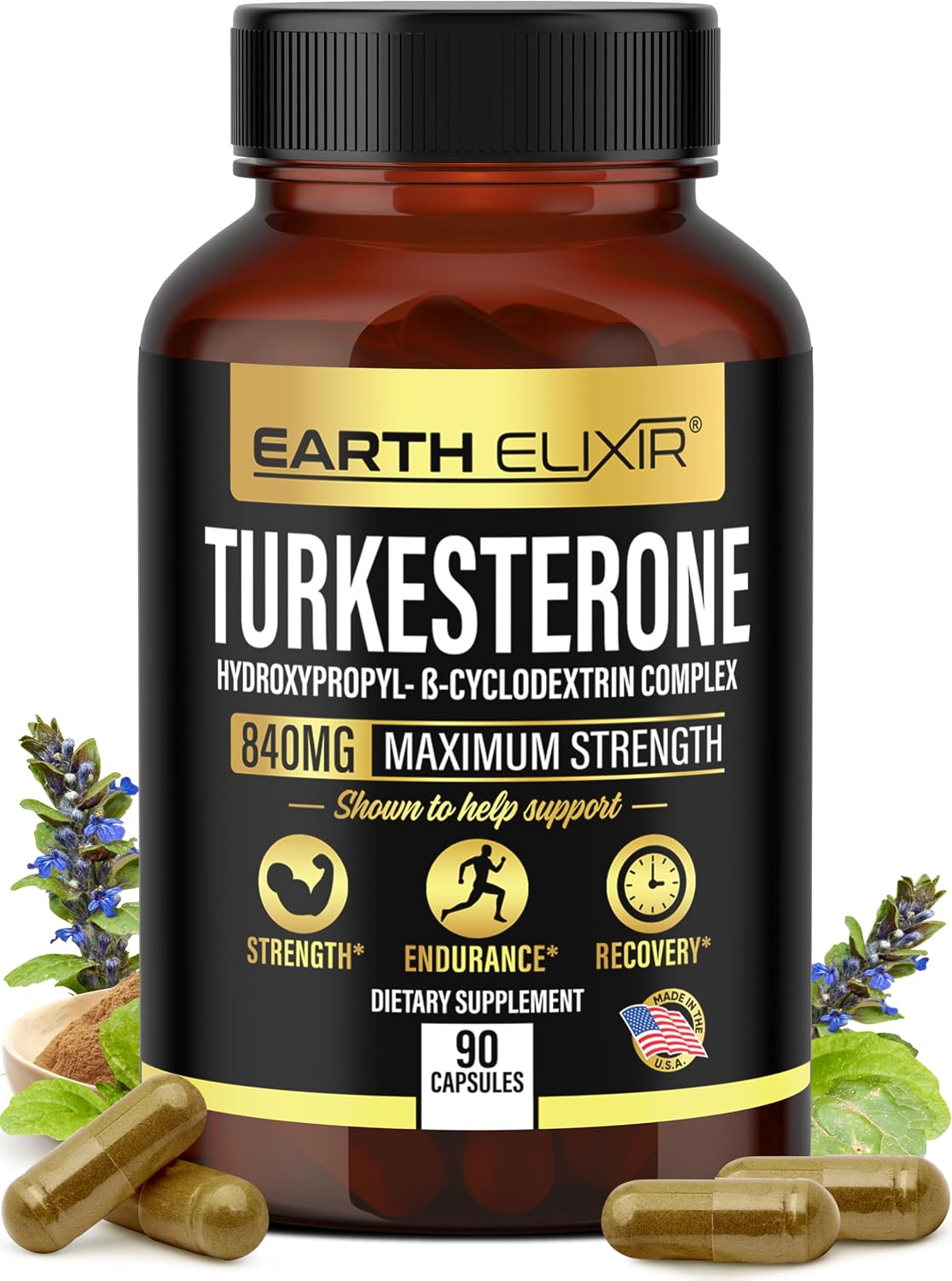 Turkesterone 840 mg – Apoyo Natural de Testosterona con Extracto Puro de Ajuga Turkestanica