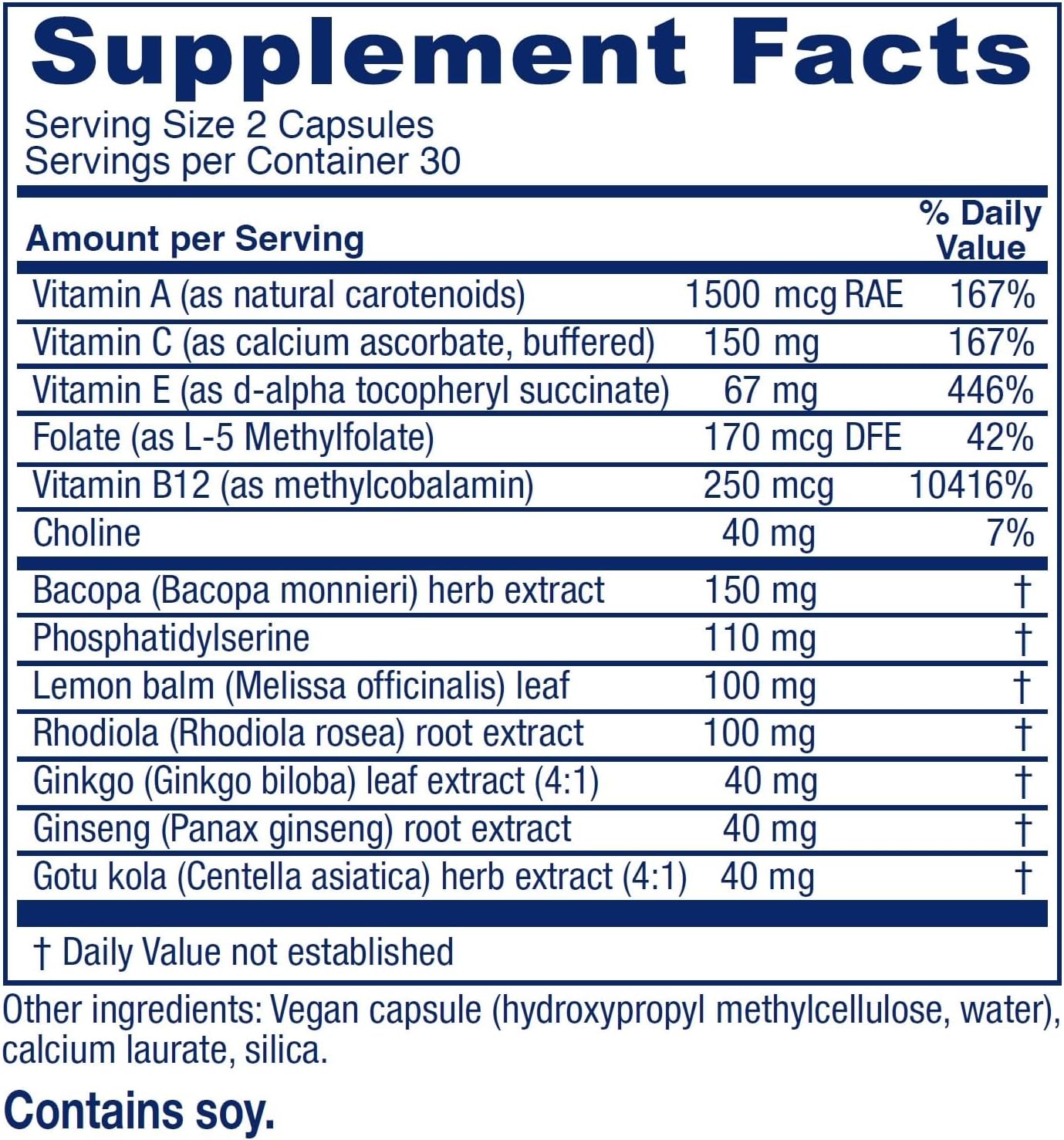 Vitanica MindBlend, Apoyo Cerebral, 60 Cápsulas Veganas