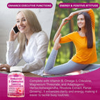 Edmmyliy Complejo B Metilado para Mujeres - Gomitas con Vitaminas B1, B2, B6, B12, Folato, Vitamina C, Magnesio y Omega 3