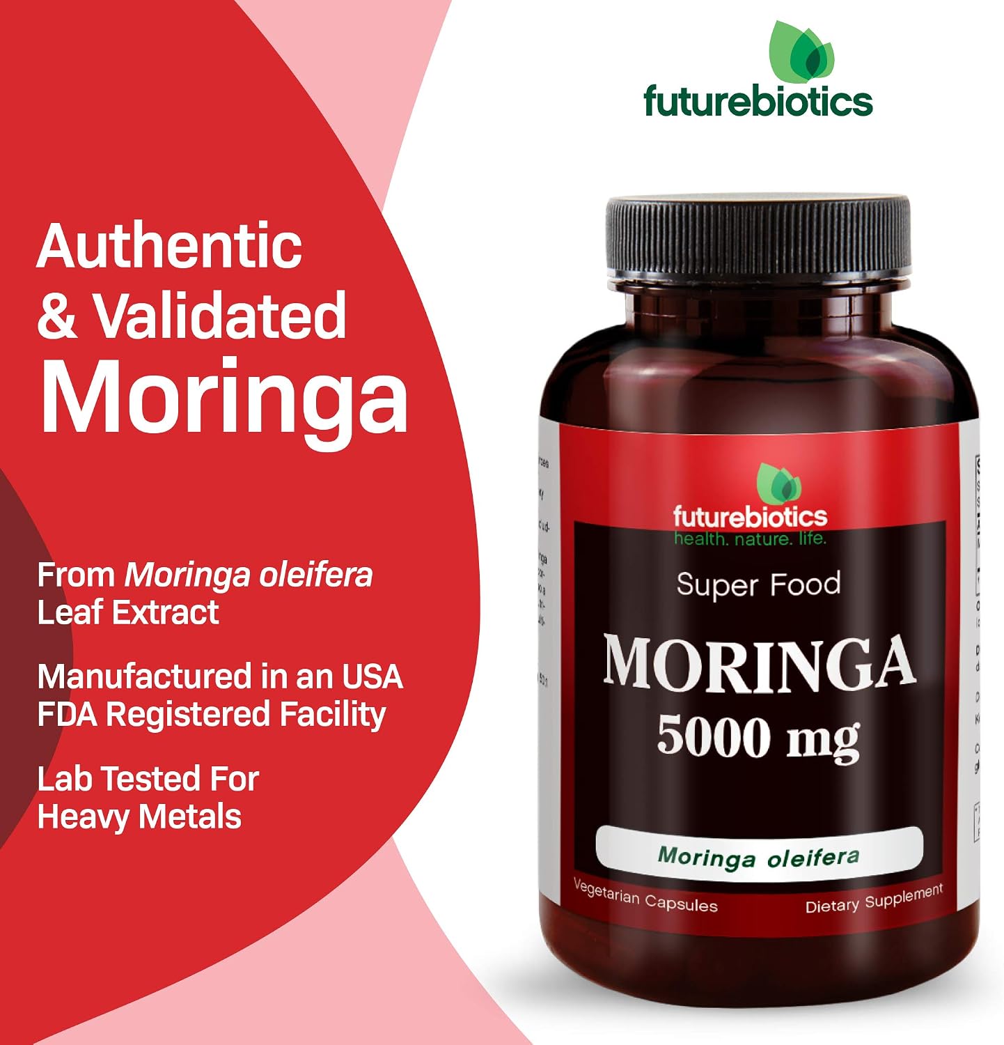 FutureBiotics Moringa 5000 mg 60 Cápsulas Vegetarianas