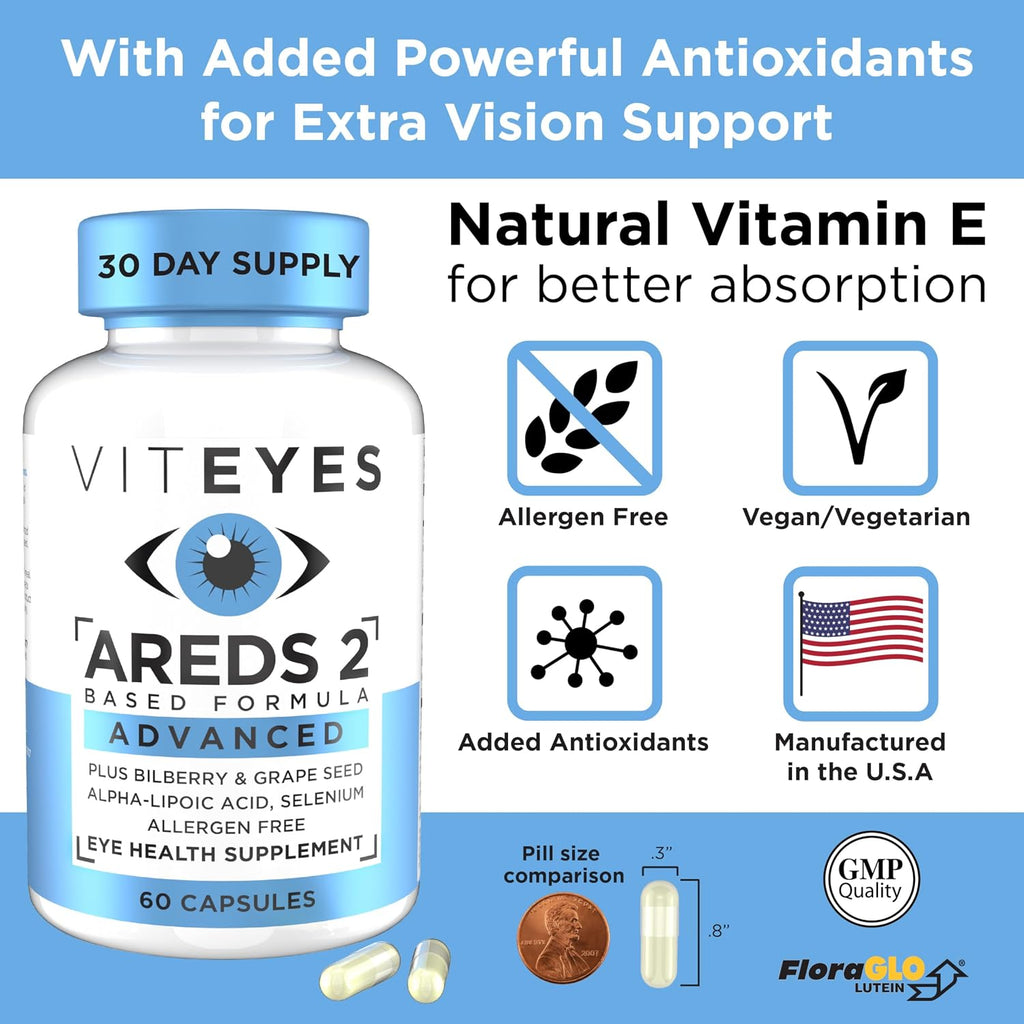 Viteyes AREDS 2 Advanced Complemento Macular con Luteína y Antioxidantes, 60 Cápsulas