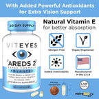 Viteyes AREDS 2 Advanced Complemento Macular con Luteína y Antioxidantes, 60 Cápsulas