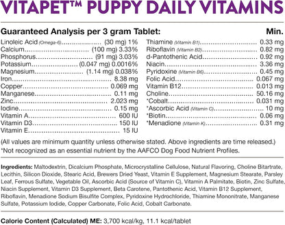 NaturVet VitaPet Multivitamínico para Cachorros con Aliento Fresco - 60 Comprimidos Masticables de Liberación Prolongada – Image 8
