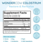 WONDERCOW Calostro Bovino en Polvo – Suplemento de Calostro Integral Puro, Sin Sabor, 60 Dosis