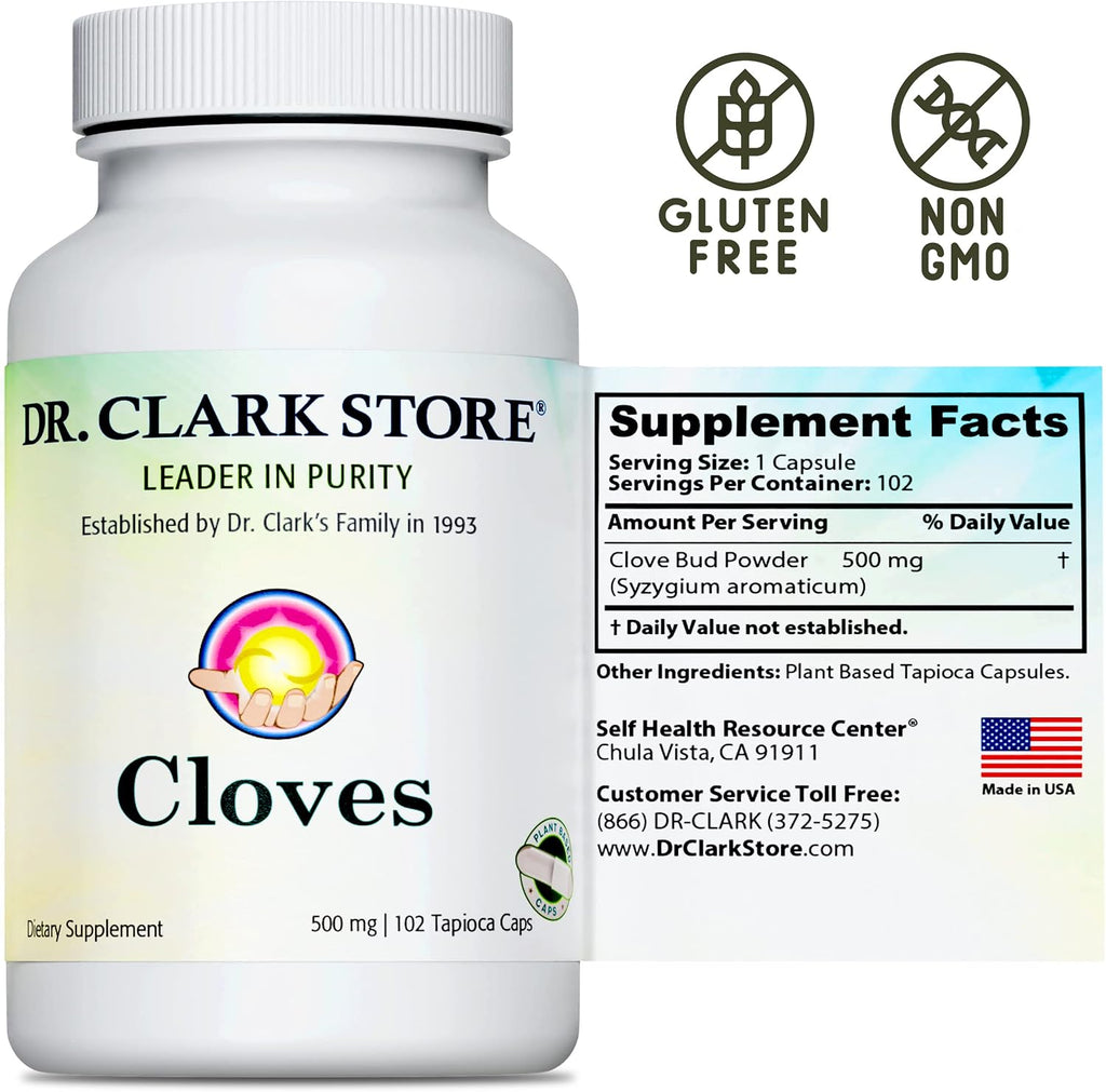 Dr Clark Store Clavo Suplemento 500mg, 102 Cápsulas de Tapioca
