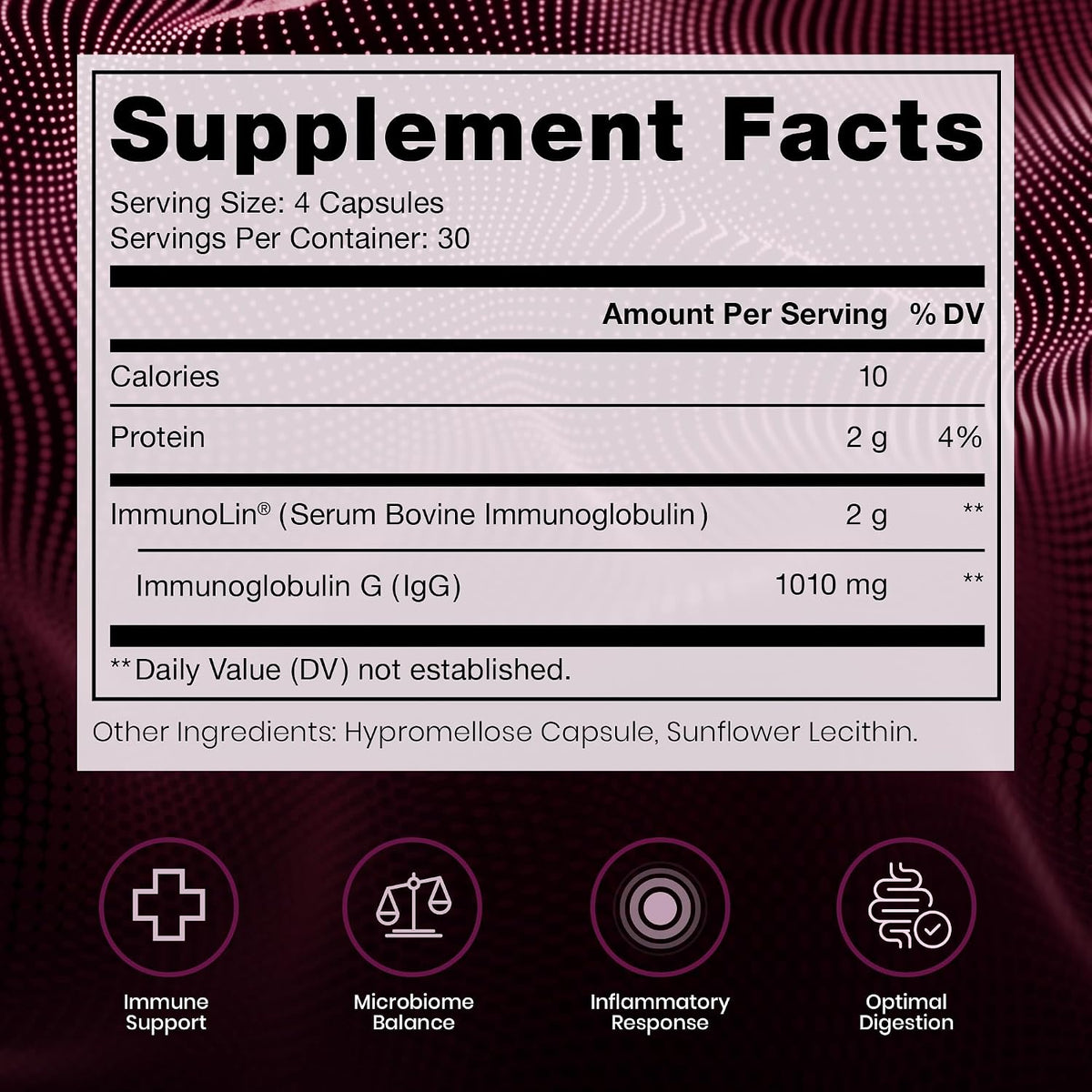 Pure Therapro Rx Elite IgG Immunoglobulin Supplement, 120 Cápsulas - Salud Intestinal y Apoyo Inmunitario, 1100 mg IgG, IgA – Image 2