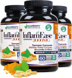 Advanced InflamEase con Cúrcuma, Enzimas y Boswellia - Pack de 2 (Vegetariano)