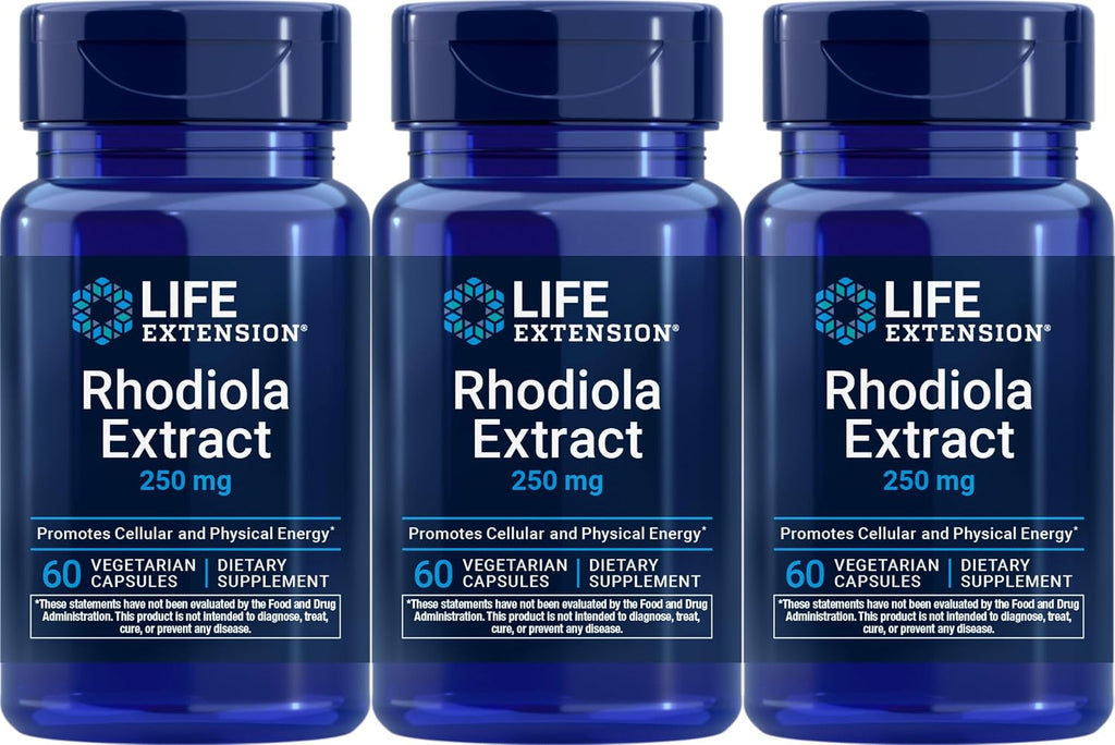 Life Extension Extracto de Rodiola, 60 Cápsulas Vegetarianas (Paquete de 3)