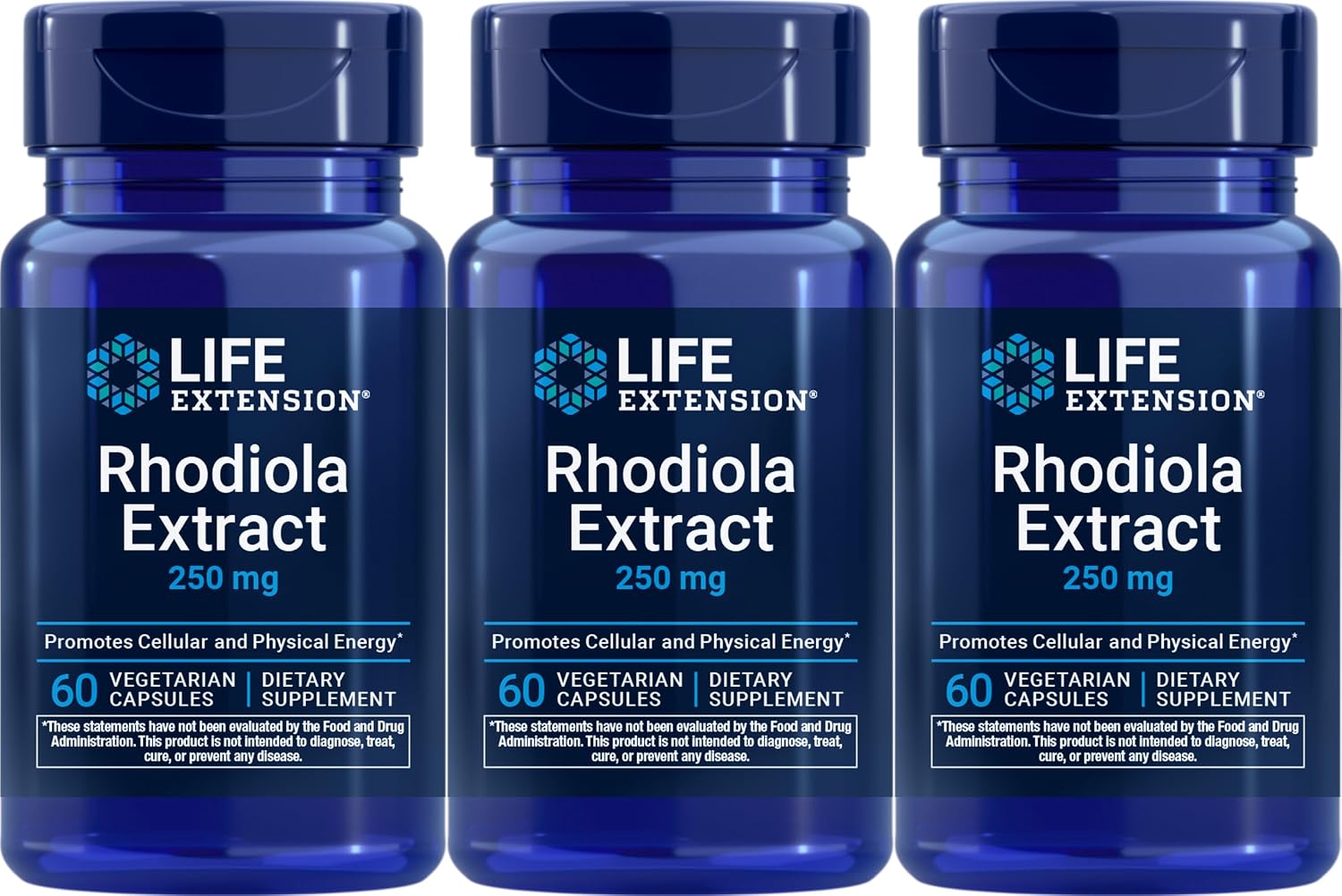 Life Extension Extracto de Rodiola, 60 Cápsulas Vegetarianas (Paquete de 3)