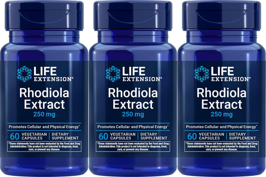 Life Extension Extracto de Rodiola, 60 Cápsulas Vegetarianas (Paquete de 3)