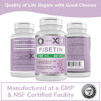Genex Formulas Fisetin 100mg (60 Cápsulas) – Antioxidante para un Envejecimiento Saludable y la Salud Cognitiva