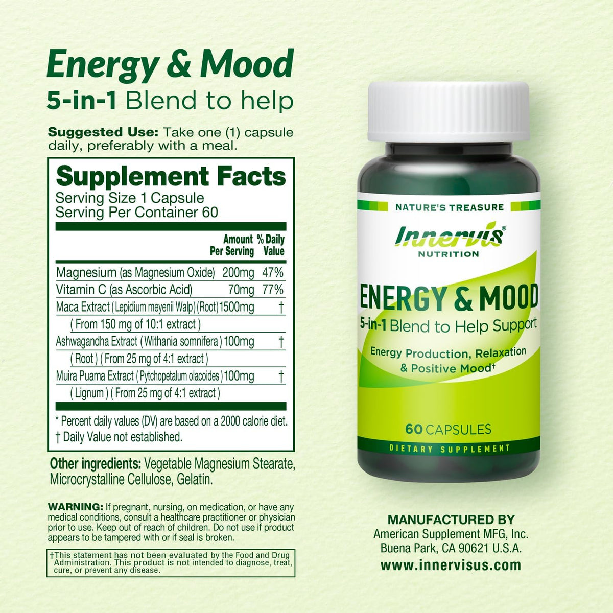 Energía Natural Sin Cafeína con Ashwagandha, – Magnesio: En forma de citrato de magnesio, de alta – Image 8