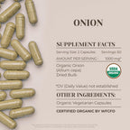 Garden Organics Onion USDA Organic 120 Cápsulas | Suplemento Natural de Alta Potencia | Cápsulas Vegetarianas Orgánicas Certificadas con Cebolla Orgánica (Allium cepa) Bulbo Seco