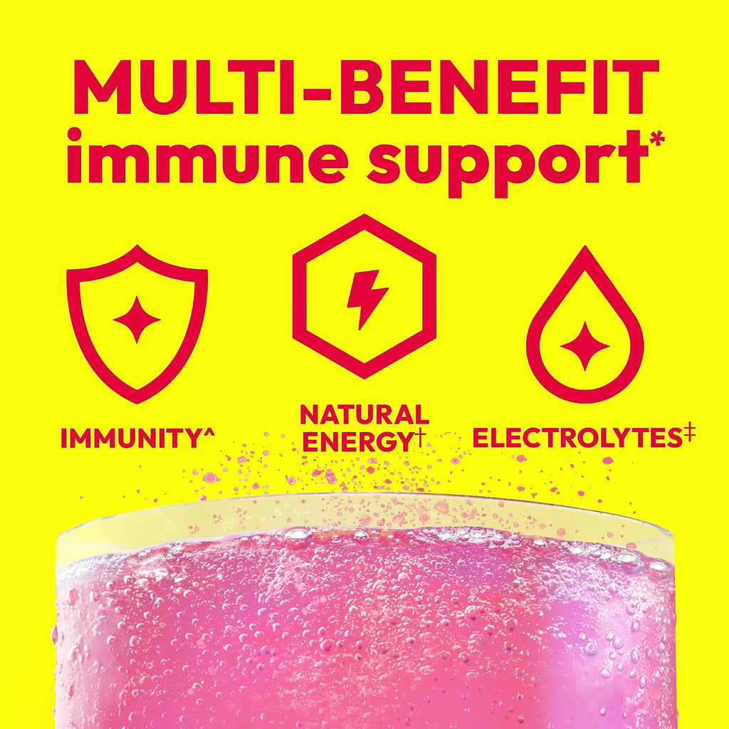 Emergen-C 1000 mg Vitamina C en Polvo, Sabor Frambuesa - 60 Sobres