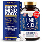 HMB y Vitamina D3 - Suplemento de HMB 1000 mg con Calcio y Vitamina D3 - 180 Cápsulas (90 Días)