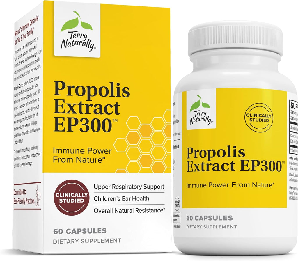 Terry Naturally Propolis Extract EP300 - Extracto de Propóleo - 60 Cápsulas