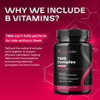 TMG Trimethylglycine con Complejo B Metilado - Suplemento de Betaina 500mg con Vitaminas B Metiladas para Apoyo a la Metilación - Vegano y No-GMO (1 Mes)