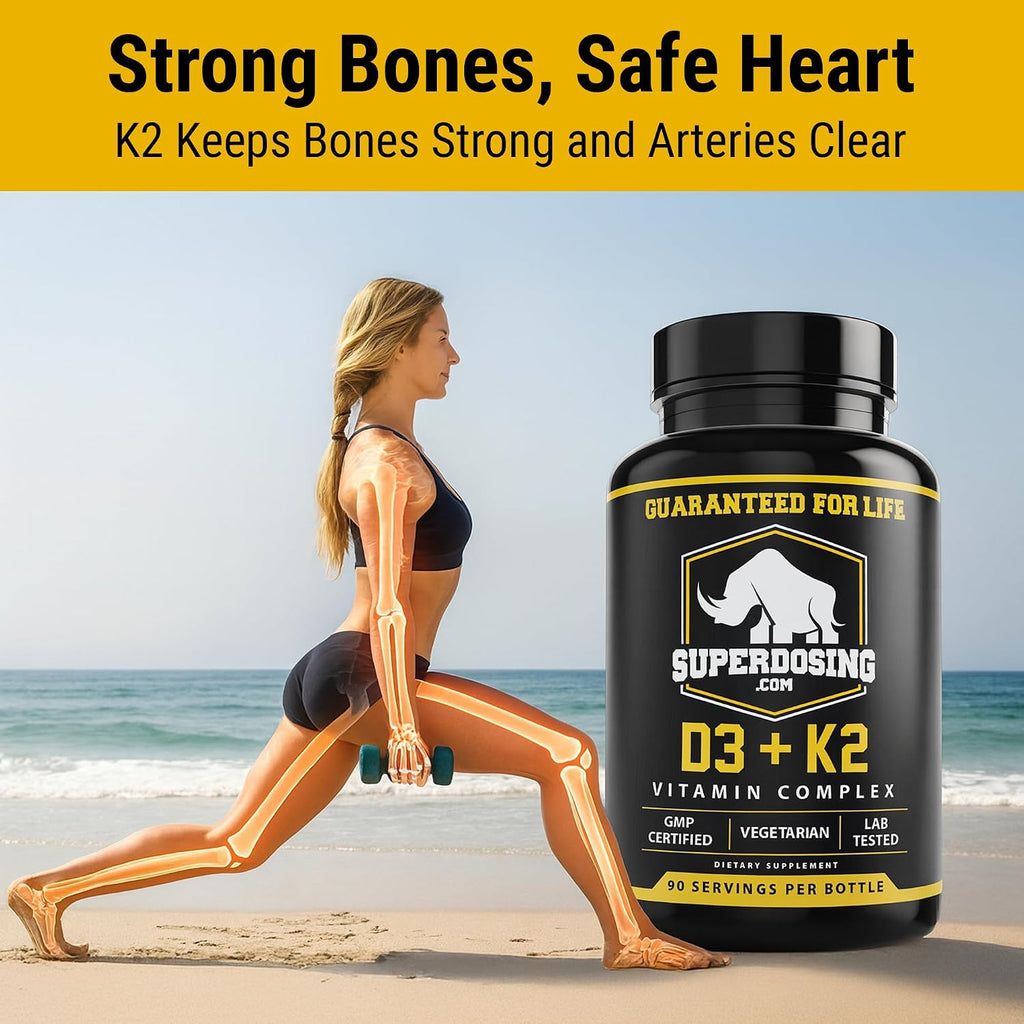 Max Strength Vitamina D3 10000 UI y K2 1500 mcg - 1 Botella