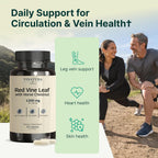VINATURA Extracto de Hoja de Vid Roja y Castaño de Indias - 1300mg por dosis - 60 Cápsulas