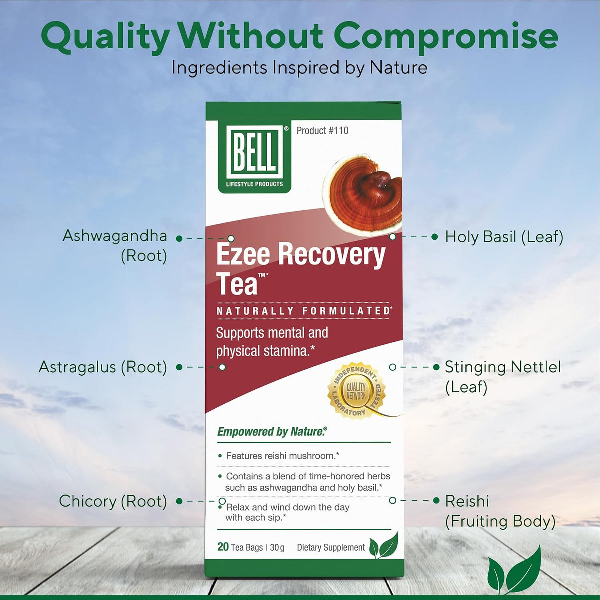 Ezee Recovery Tea – Mezcla de hierbas para – Hongo Reishi (Ganoderma lucidum): Tradicionalmente utilizado en la – Image 4