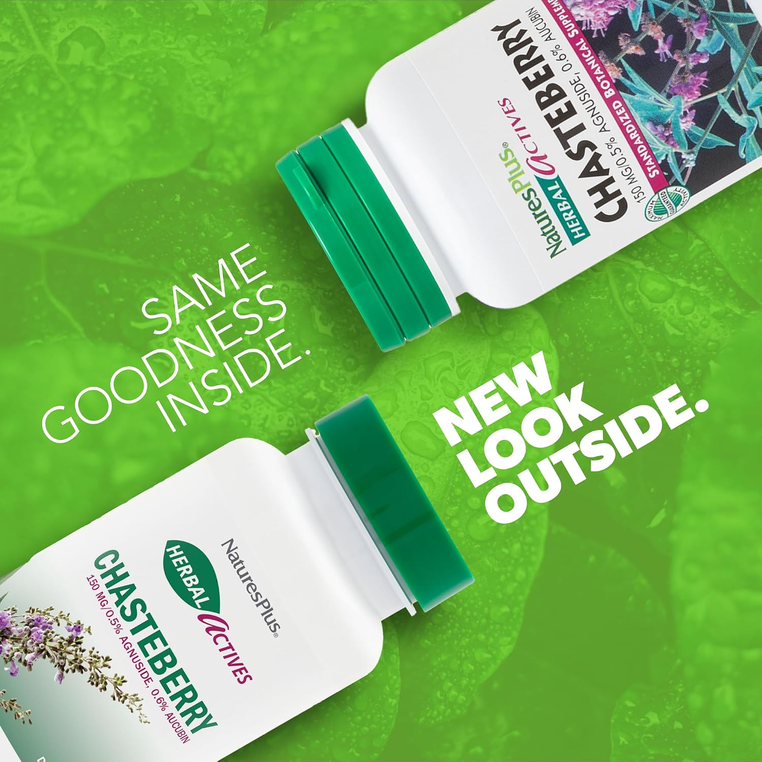 NaturesPlus Herbal Actives Sauzgatillo - 60 Cápsulas - Apoyo al Bienestar Menstrual y Salud Reproductiva - Vegano, Sin Gluten