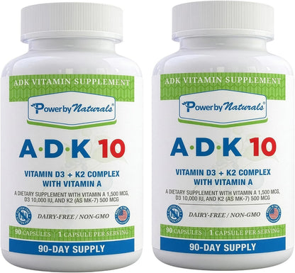 Power By Naturals ADK Vitamin Supplement – – Vitamina D: contribuye a la absorción y utilización normal del calcio – Image 1