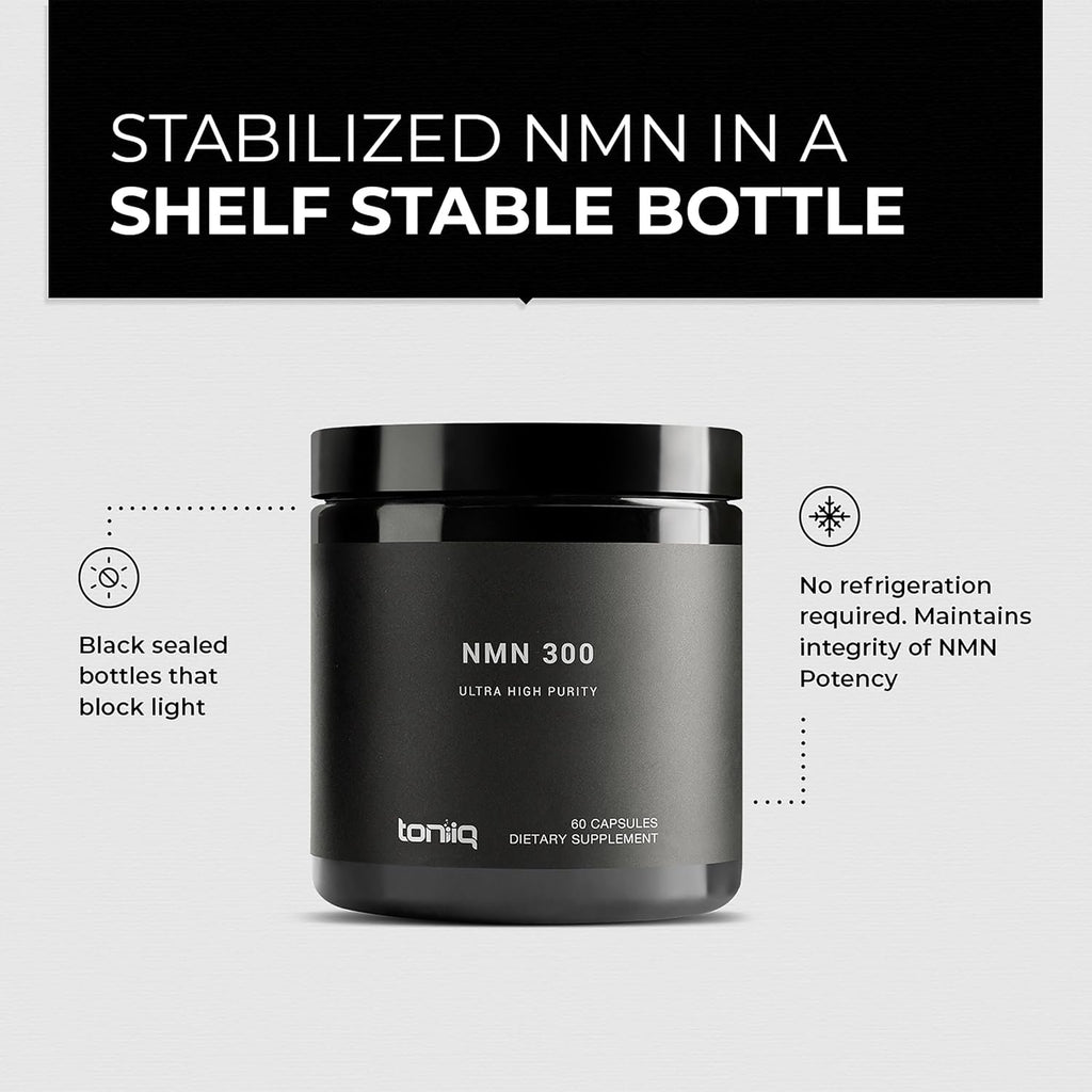 Toniiq Stabilized NMN Capsules - 300mg - 98% Pureza - 60 Cápsulas