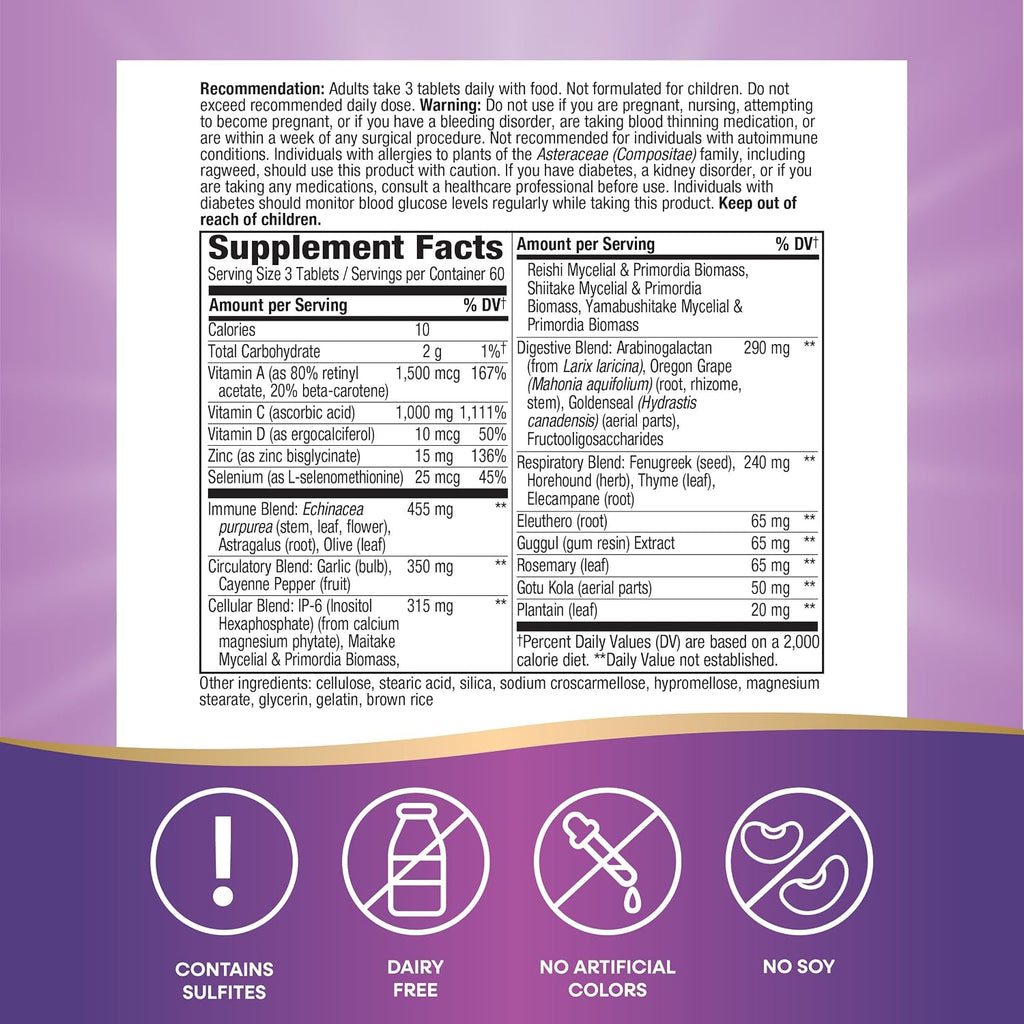 Nature's Way SystemWell Ultimate Immune - Apoyo Inmunológico con Vitaminas C, A, D, Zinc y Selenio, 180 Comprimidos