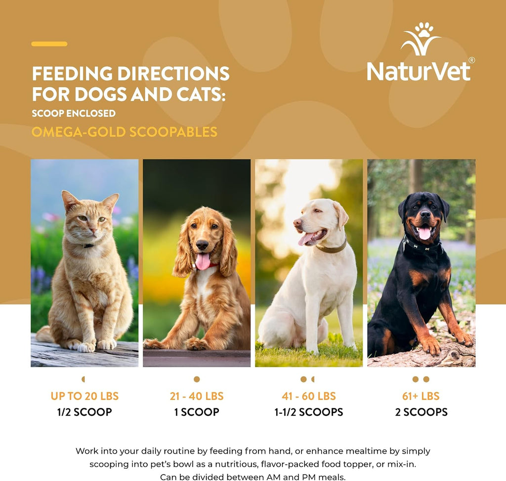 NaturVet Scoopables Omega-Gold Aceite de Anchoa y Salmón para Perros y Gatos - 311 g