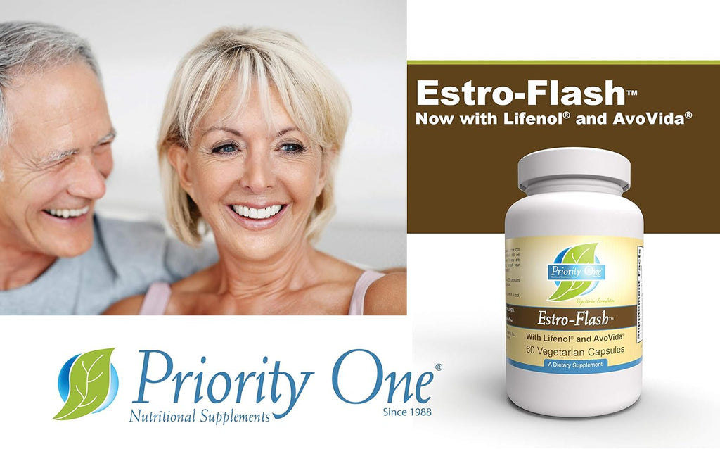 Priority One Vitamins Estro Flash 60 Cápsulas Vegetarianas - Diseñado para Apoyar un Sistema Endocrino Femenino Saludable en Mujeres Maduras