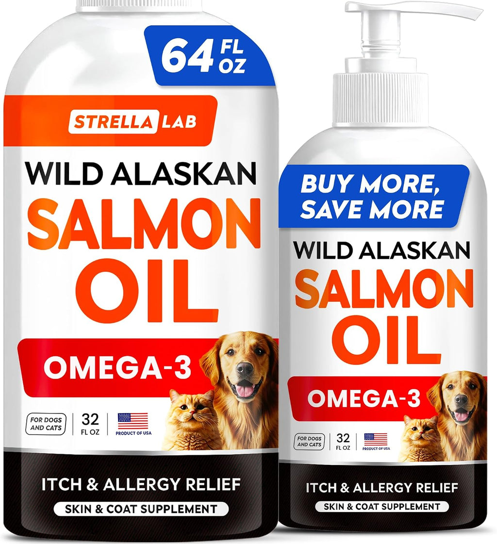 StrellaLab Omega 3 Cápsulas de Aceite de Pescado para Perros (180 uds) - Sin Olor a Pescado - EPA y DHA - Apoya Articulaciones, Piel y Pelaje