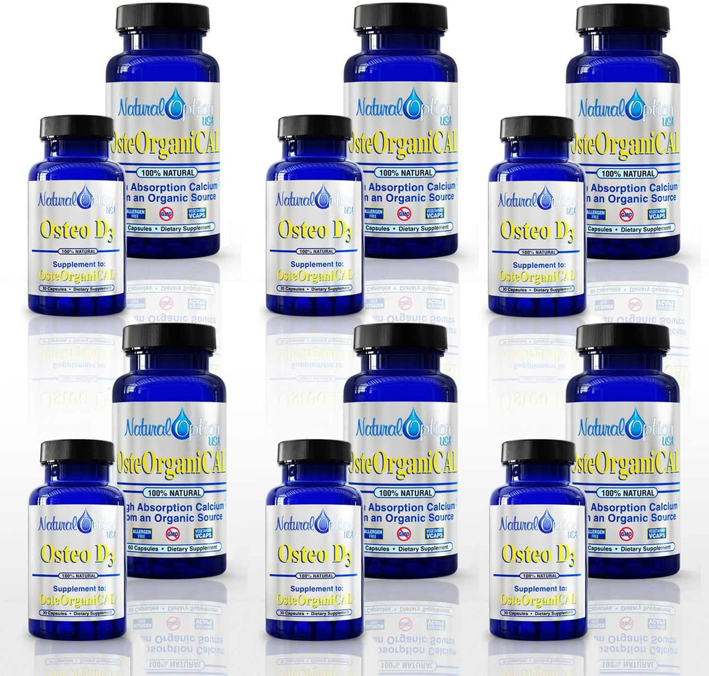 OsteOrganiCAL® & Osteo D3 (Pack de 6 Kits) - Calcio de Algas Marinas, Magnesio y Vitamina D3