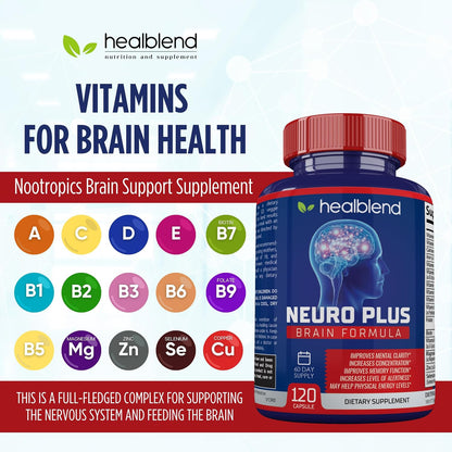 Neuro Plus Brain & Focus Formula - Nootrópico para Cerebro, Concentración y Claridad Mental - 120 Cápsulas – Image 4