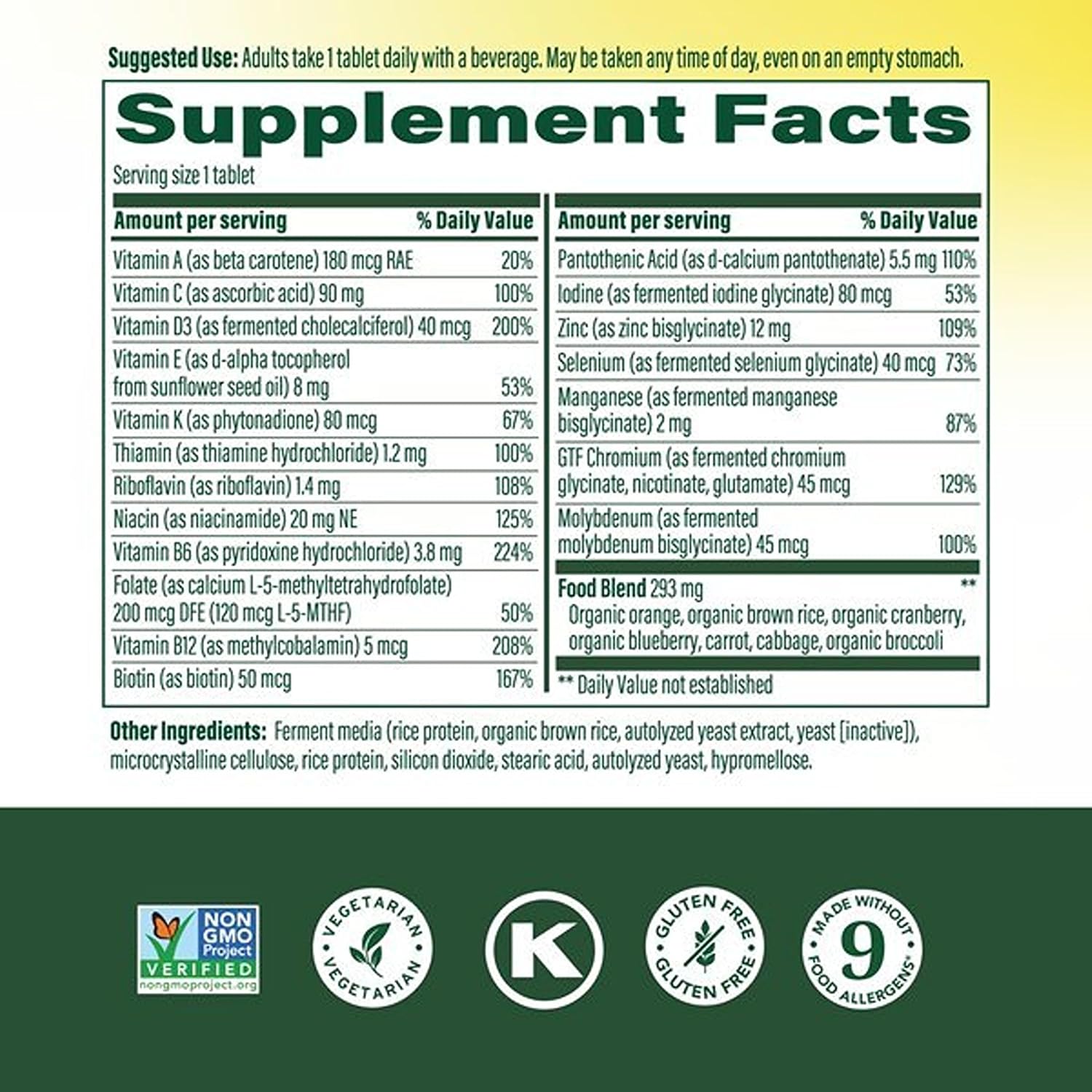 MegaFood Multivitamínico para Hombres 55+ - 120 Comprimidos