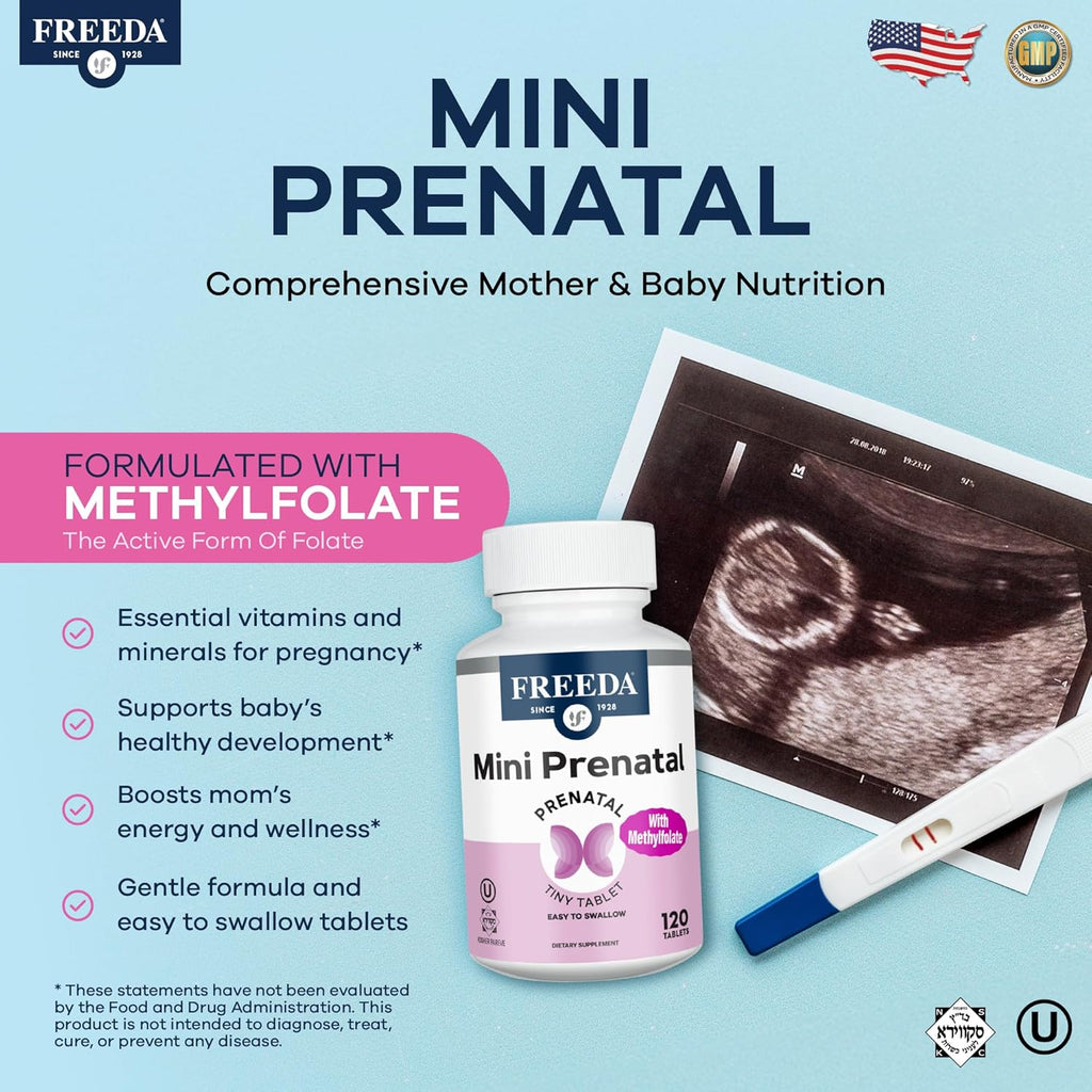 FREEDA Mini Prenatal Vitamin - 120 comprimidos