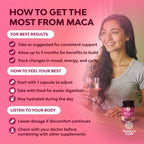 Cápsulas de Raíz de Maca para Mujeres - Mezcla de Maca Roja, Amarilla y Negra - No-GMO, Vegano y Sin Gluten - 120 Cápsulas