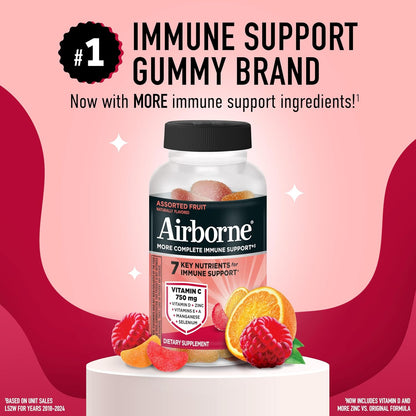 Airborne Vitamina C 750 mg Gominolas Sabor Frutas Variadas (21 unidades) – Image 2