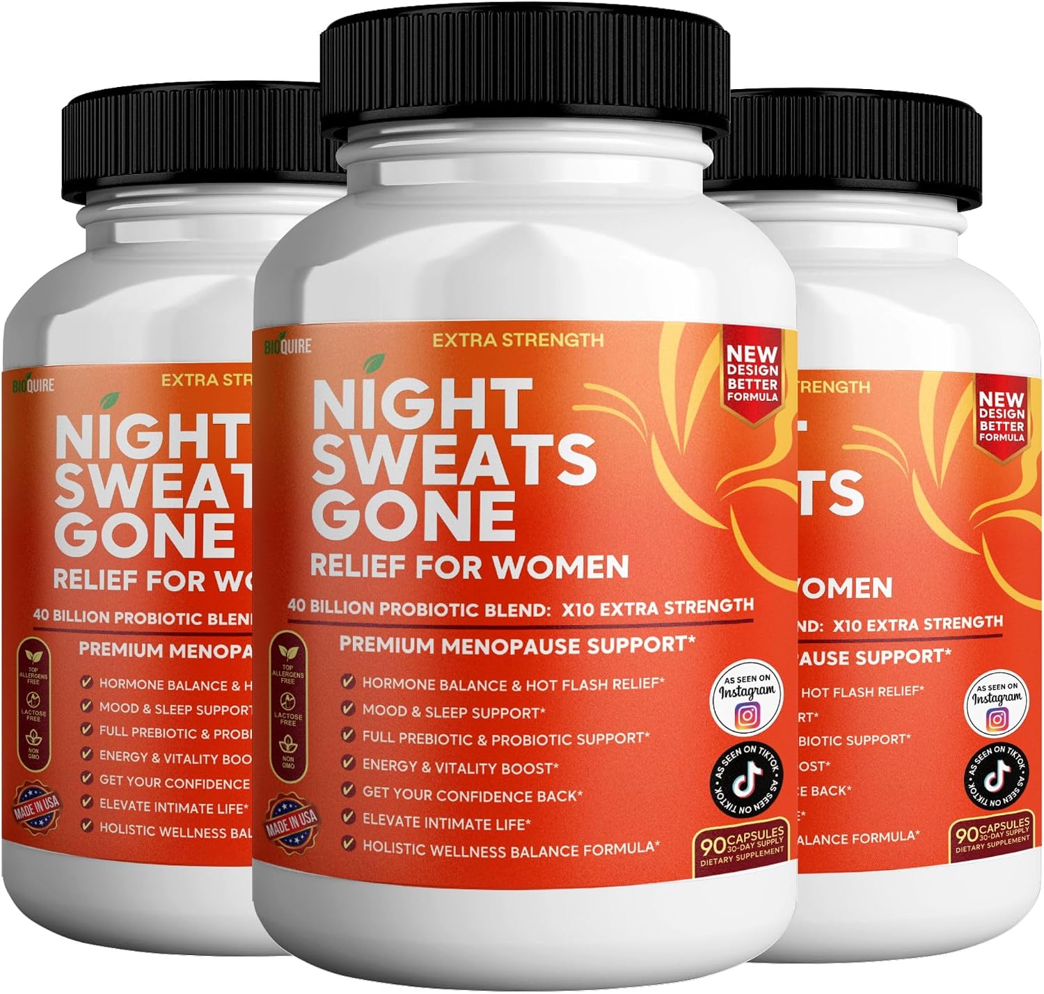Night Sweats Gone - Alivio para la menopausia con probióticos, 90 cápsulas