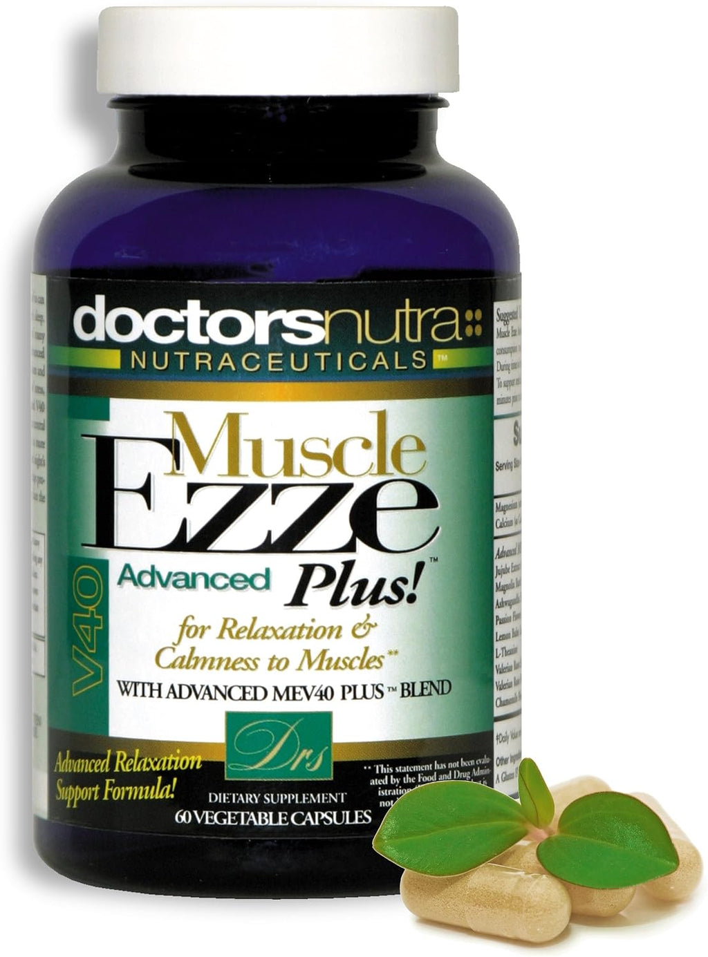 Natural Relaxant Muscle Ezze Plus - Cápsulas Día y Noche con Valeriana, Pasiflora y Magnesio - 60 Unidades