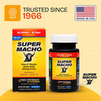 Super Macho, Complejo Vitamínico B y Aminoácidos de Alta Potencia para Hombres Activos, Sin Cafeína ni Azúcar, 50 Cápsulas Blandas