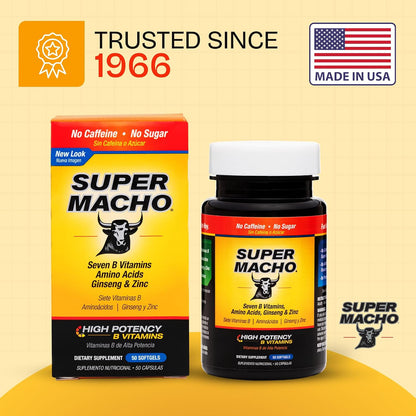 Super Macho, Complejo Vitamínico B y – Complejo de aminoácidos: Aporta una base proteica que puede contribuir al – Image 5