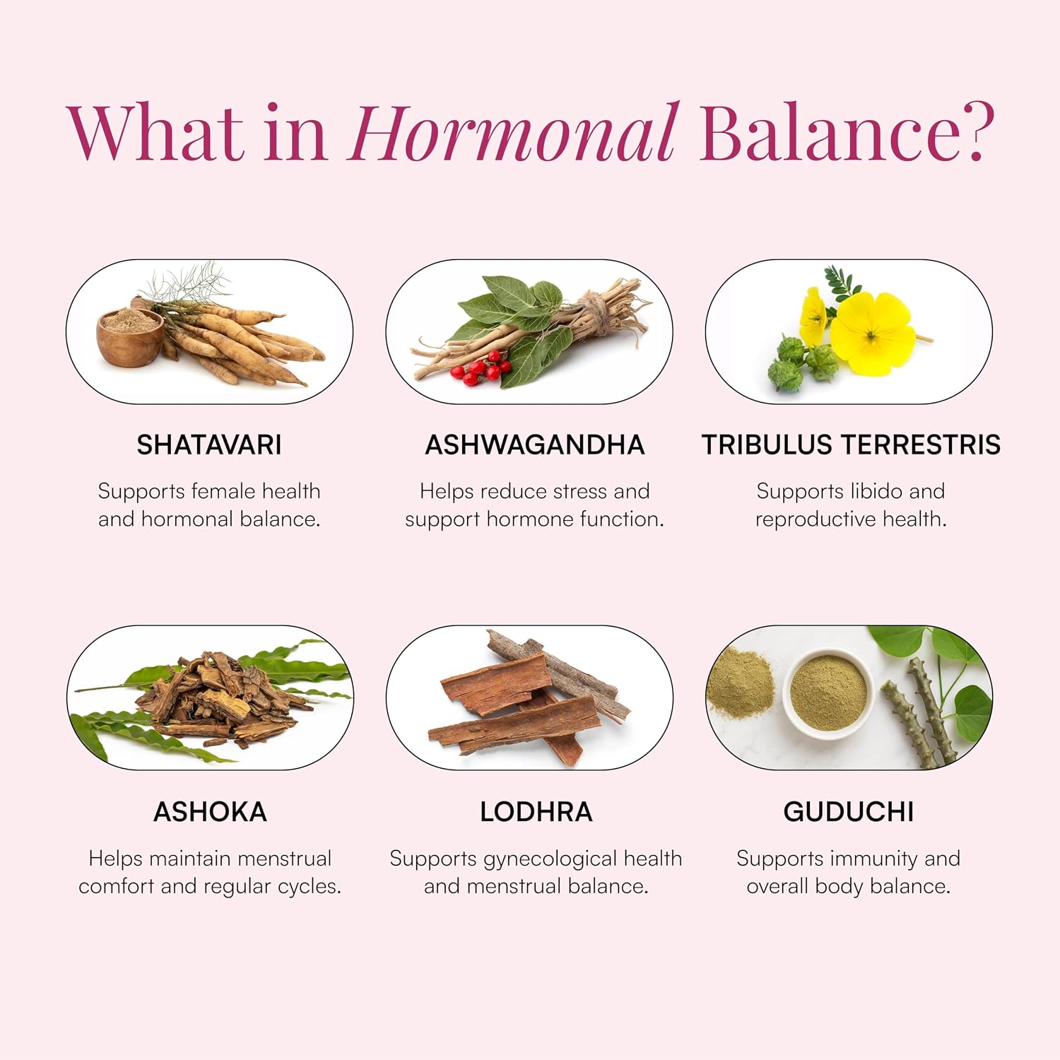 Pure Prana Shatavari Cápsulas para Mujer, Equilibrio Hormonal y Alivio del SPM con Ashwagandha - Suplemento Ayurvédico Vegano