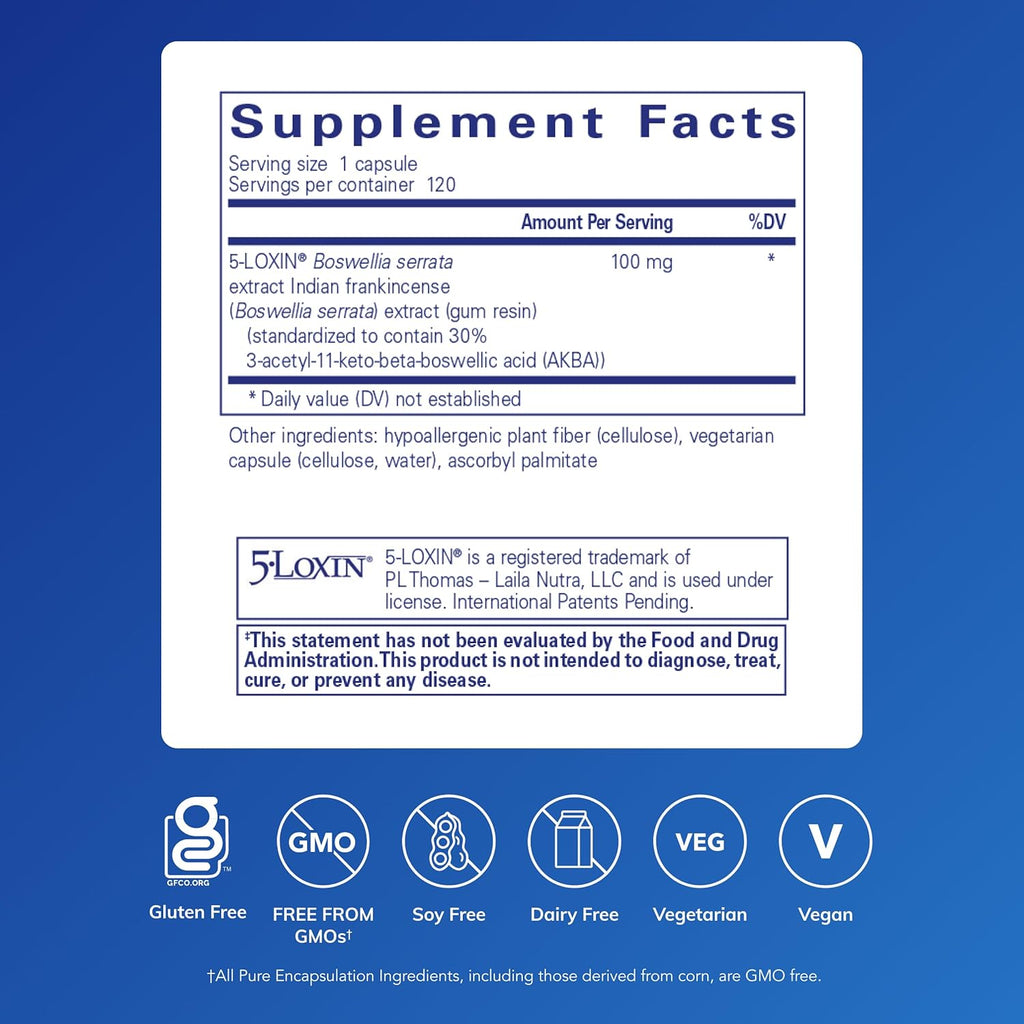 Pure Encapsulations Boswellia AKBA con 5-LOXIN - 120 cápsulas