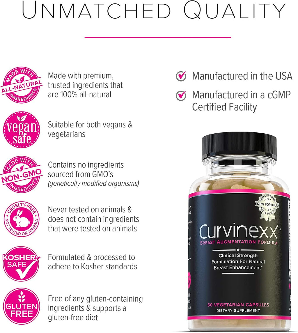 Curvinexx Suplemento Natural para el Realce y Firmeza del Busto (3 Botellas)