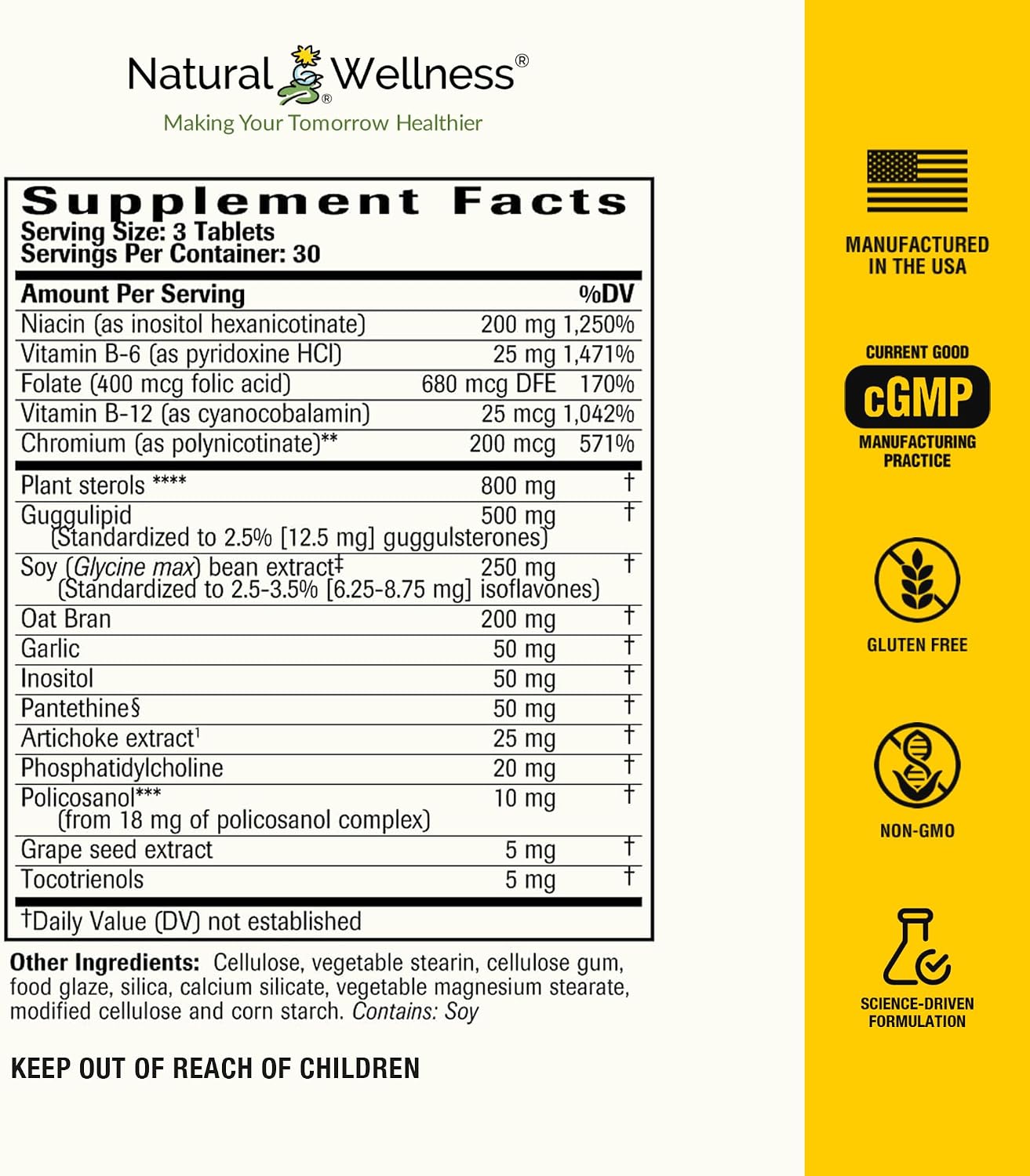 Apoyo al colesterol – Bienestar natural – 90 Comprimidos