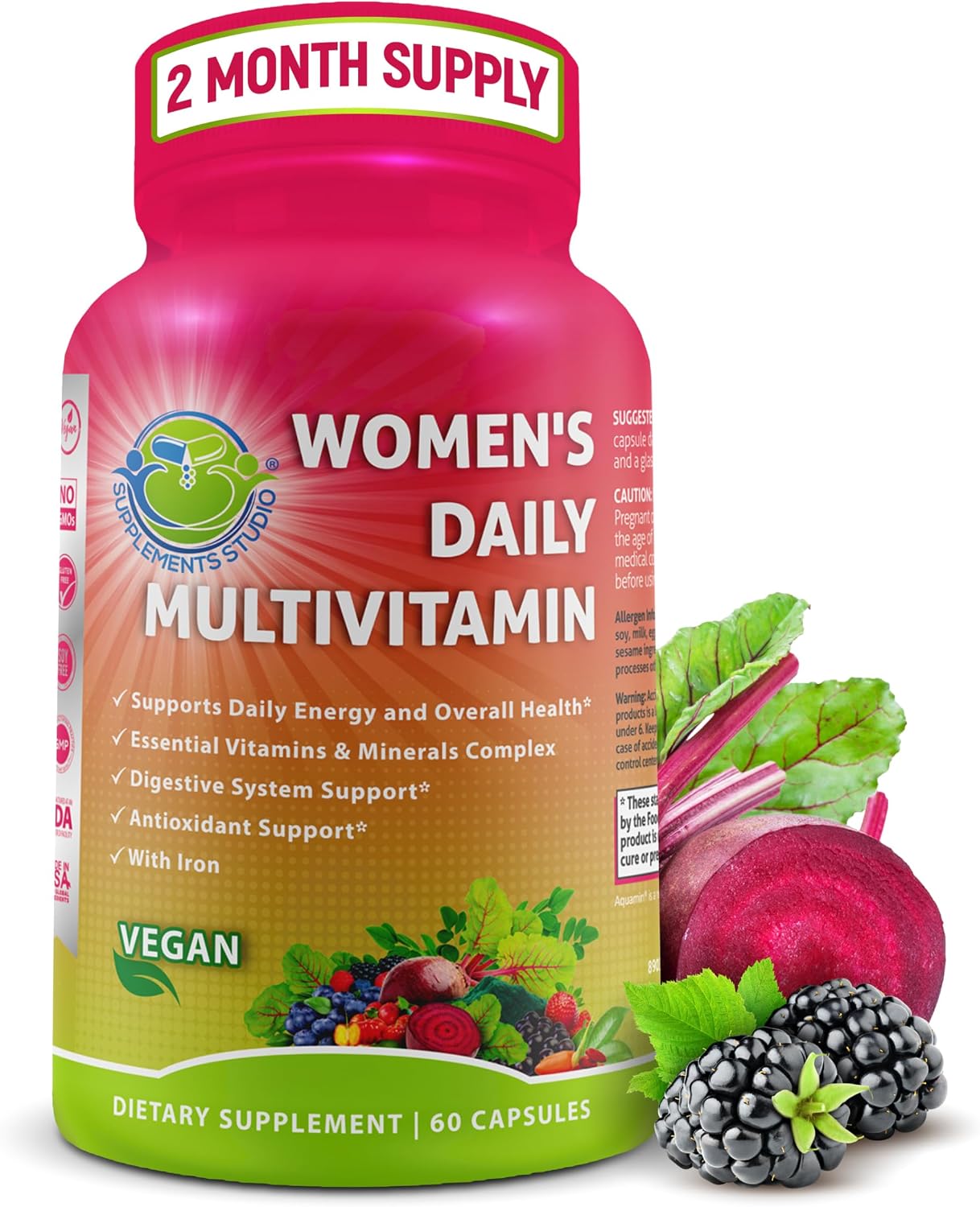Multivitamínico Vegano Sin Hierro Metilado para Mujeres y Hombres | 180 Cápsulas